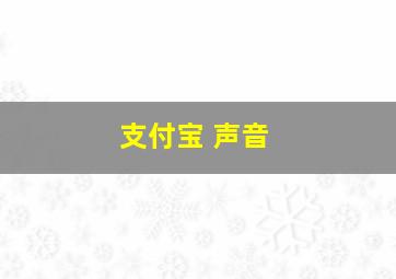 支付宝 声音